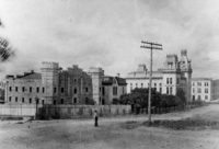 1876 Travis County Jail, jailor’s residence, and Courthouse Photo No. C00610b, Austin History Center, Austin Public Library
