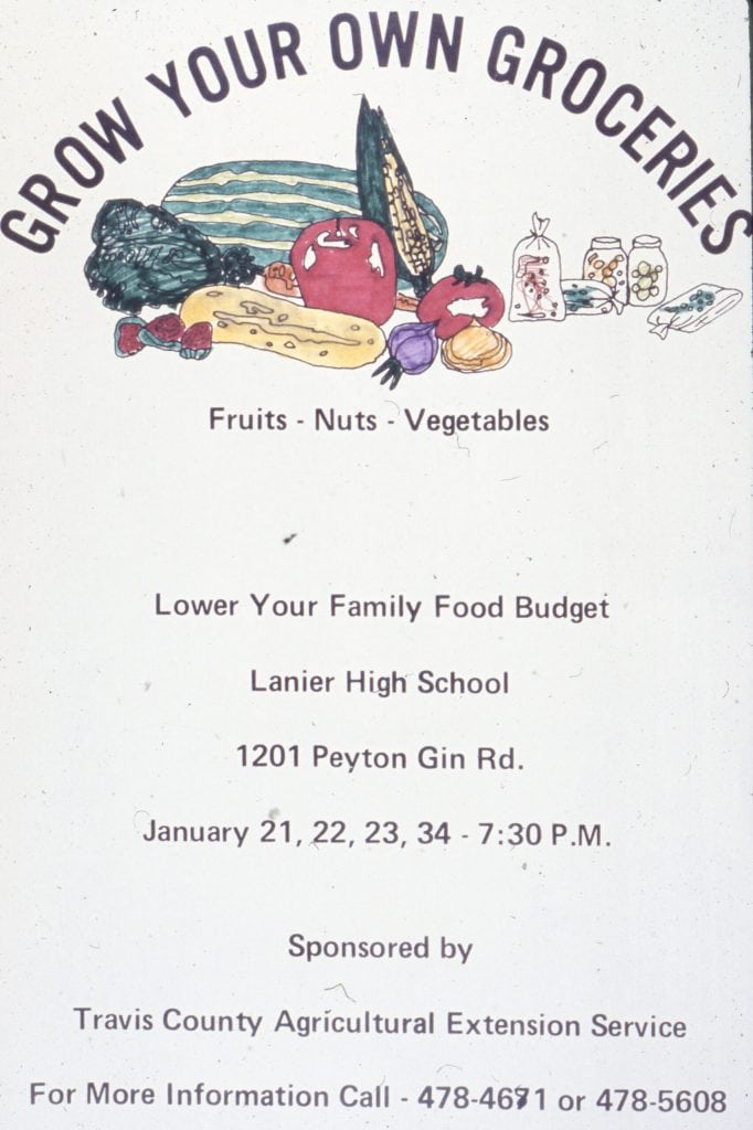 Grow your own Groceries Seminar flyer, undated. -Courtesy of Ted Fisher