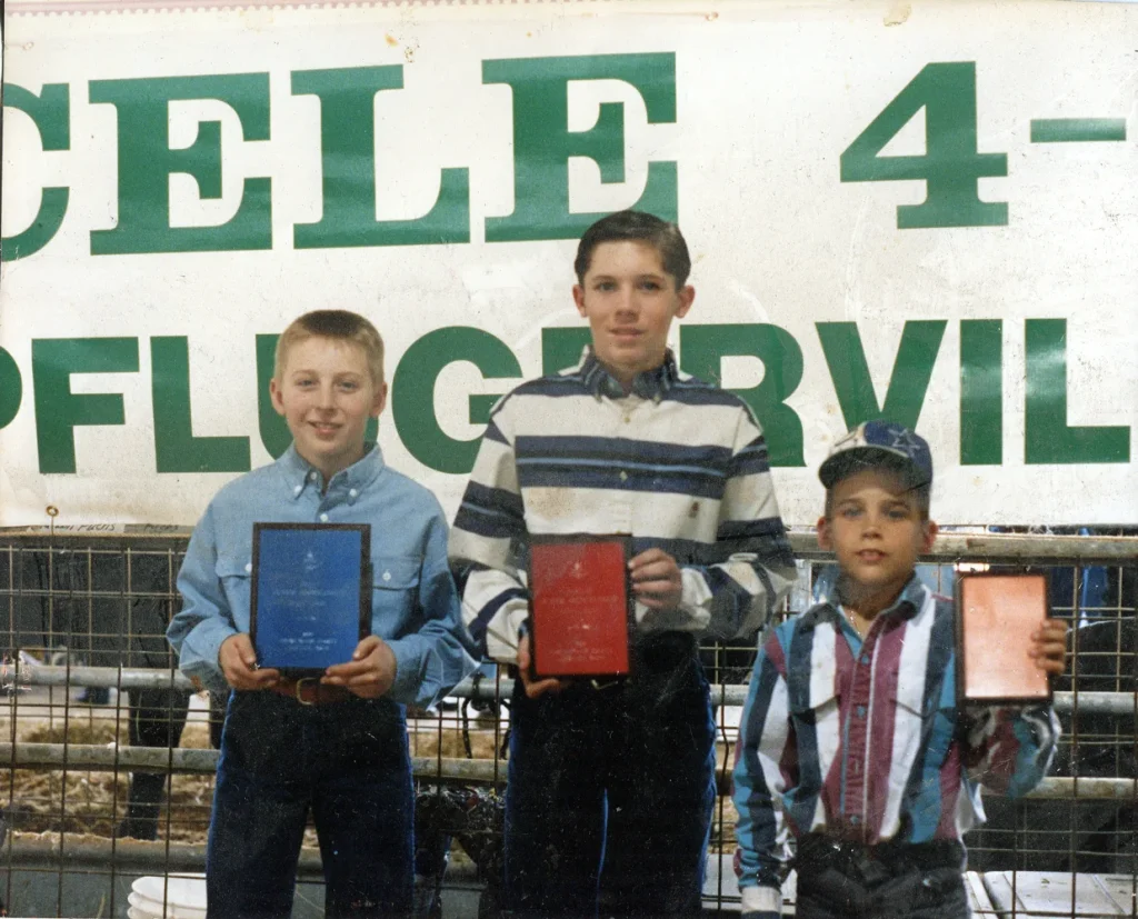 Swine Showmanship winners from the Cele 4-H club, 1995. -Courtesy of the Cele General Store