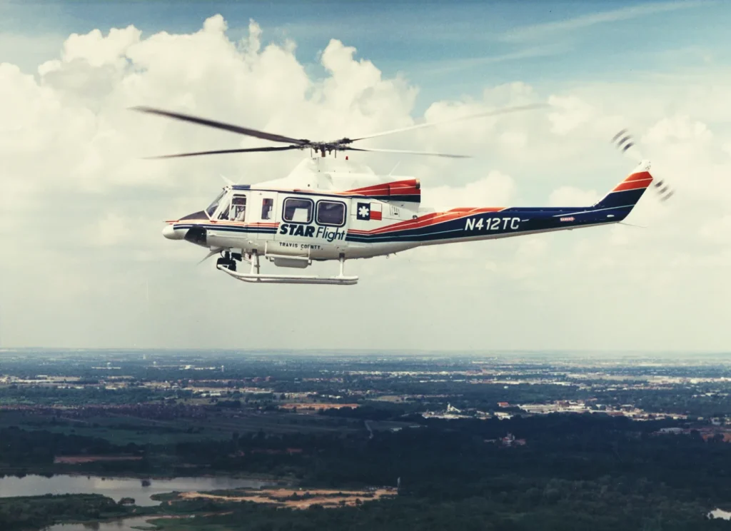 412SP over Lake Travis, circa 1990s